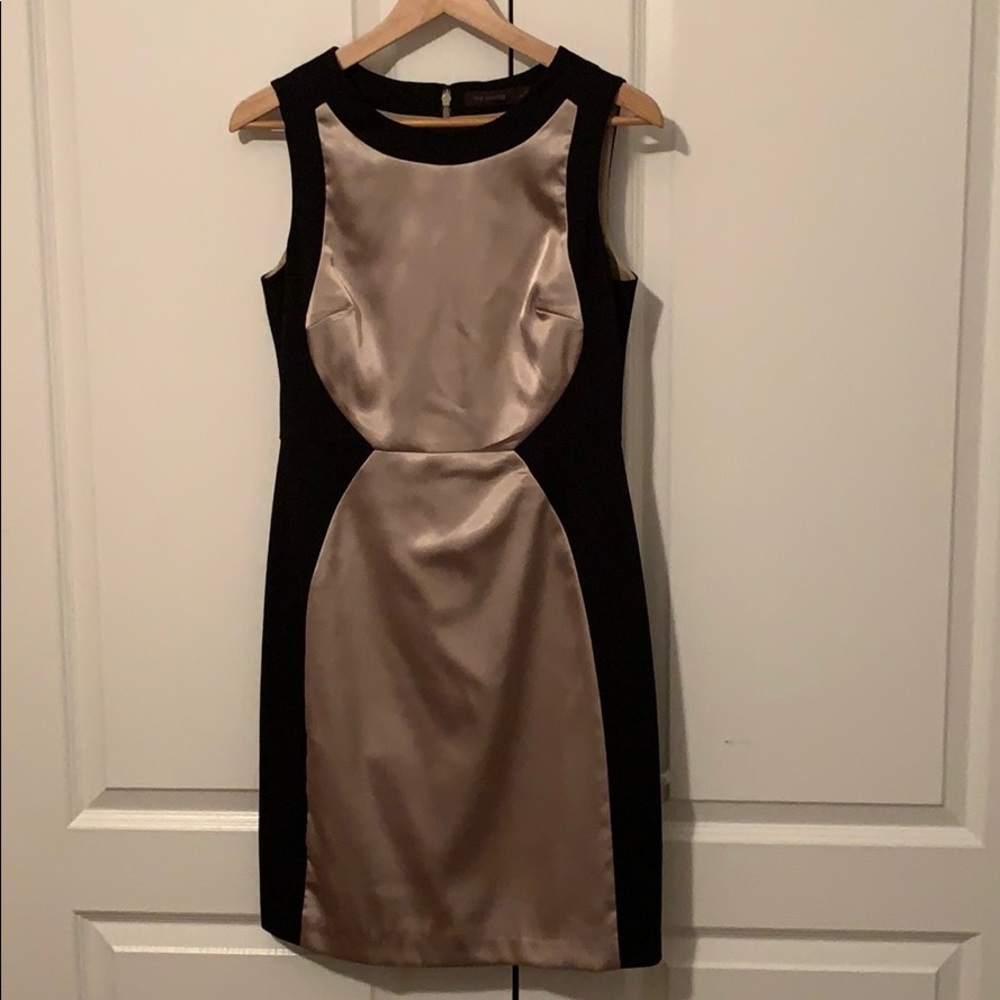 Black and gold cocktail dress